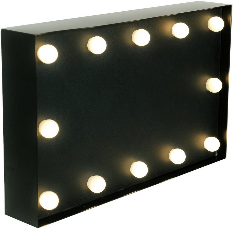 MARQUEE LIGHTS LED Dekolicht Blackboard, LED fest integriert, Warmweiß,  Wandlampe, Tischlampe Blackboard mit 12 festverbauten LEDs - 31x19cm