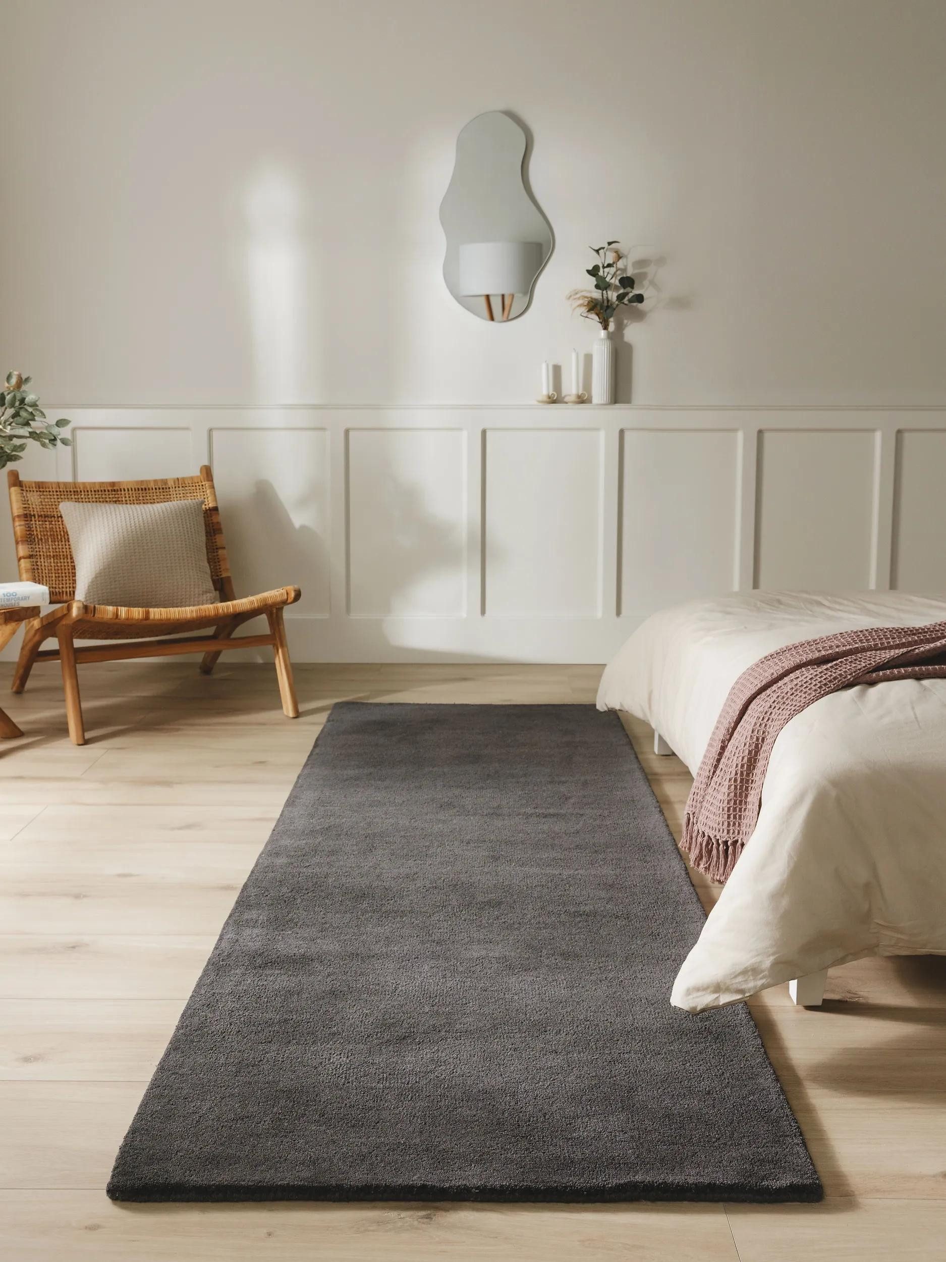 benuta Wollteppich Bent, rechteckig, Höhe: 6 mm, Teppich Wohnzimmer, Schlafzimmer, Esszimmer, Flur, Kunstfaser, Cozy