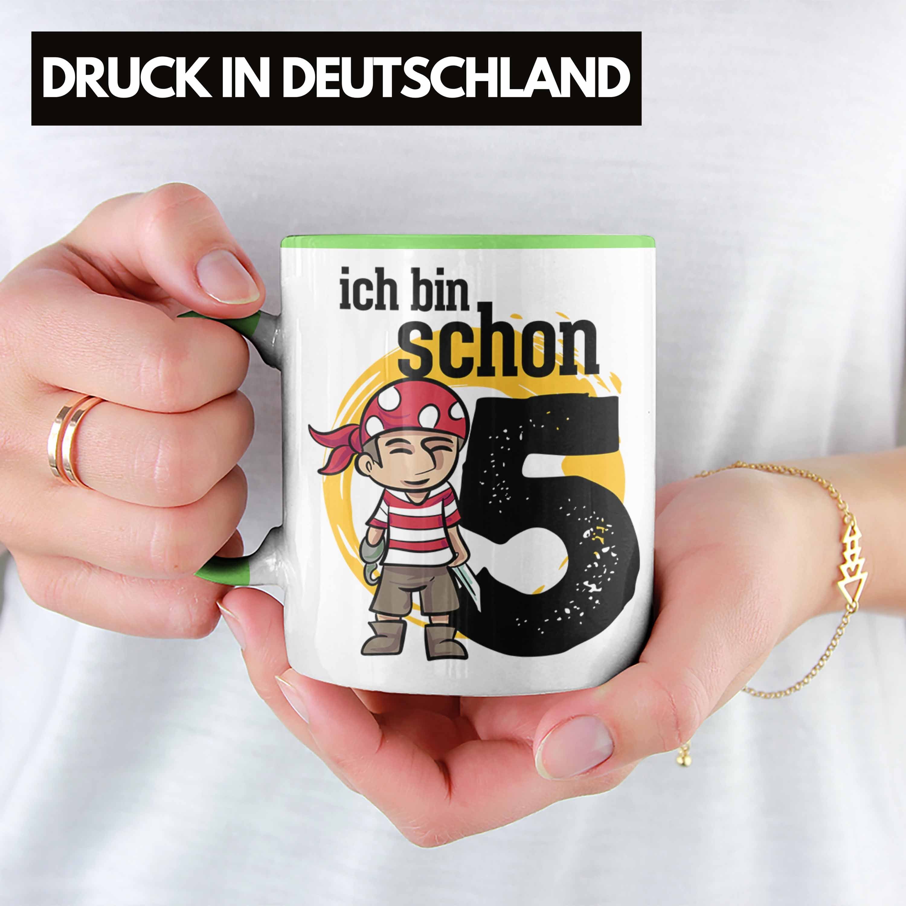 zum Tasse Piraten-Tasse Trendation für 5ter Jungs Geburtstag Geschenkidee Grün Geburtstag 5.