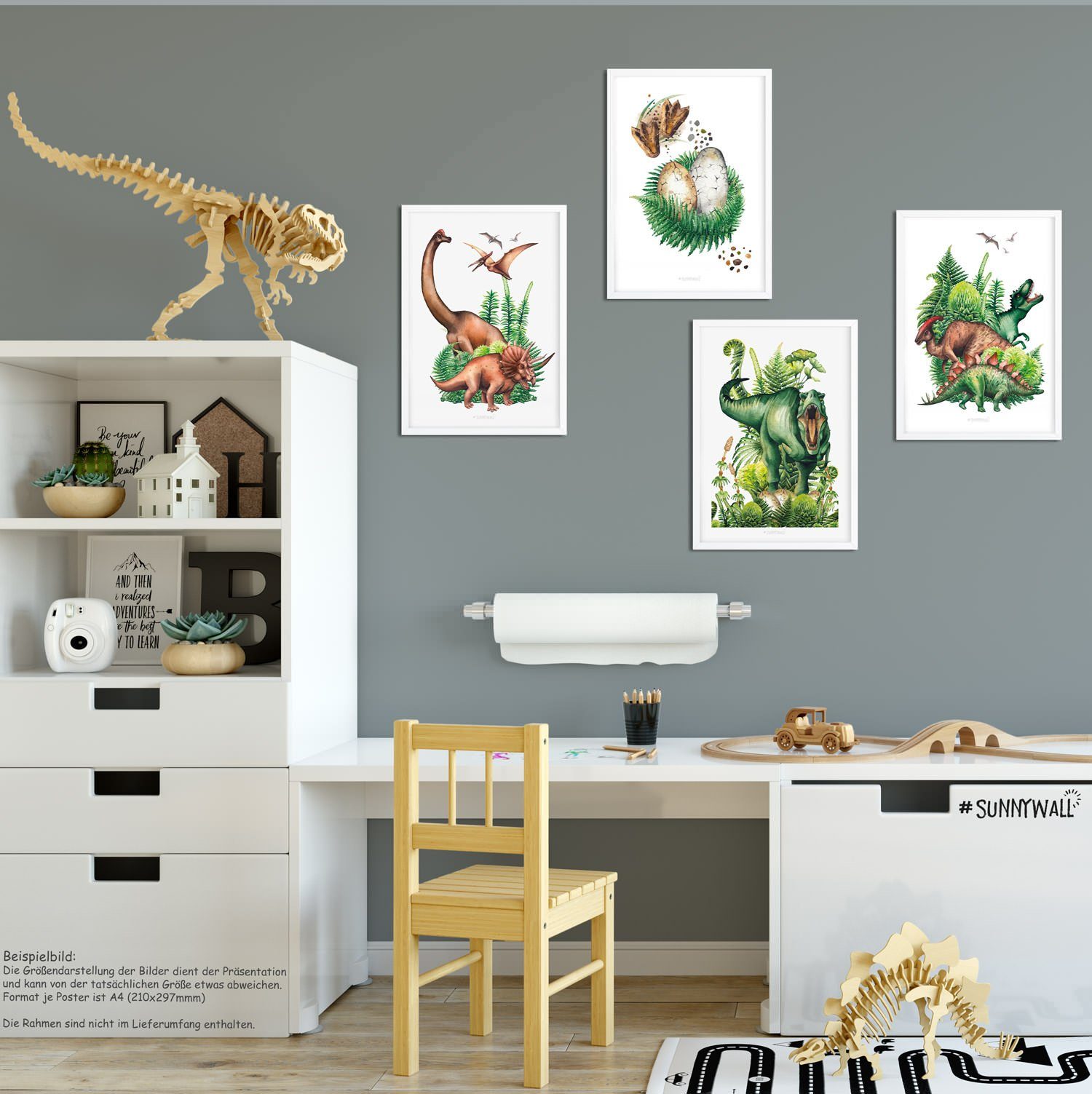 Sunnywall Poster Poster Kinderzimmer Dinosaurier Real günstig online kaufen