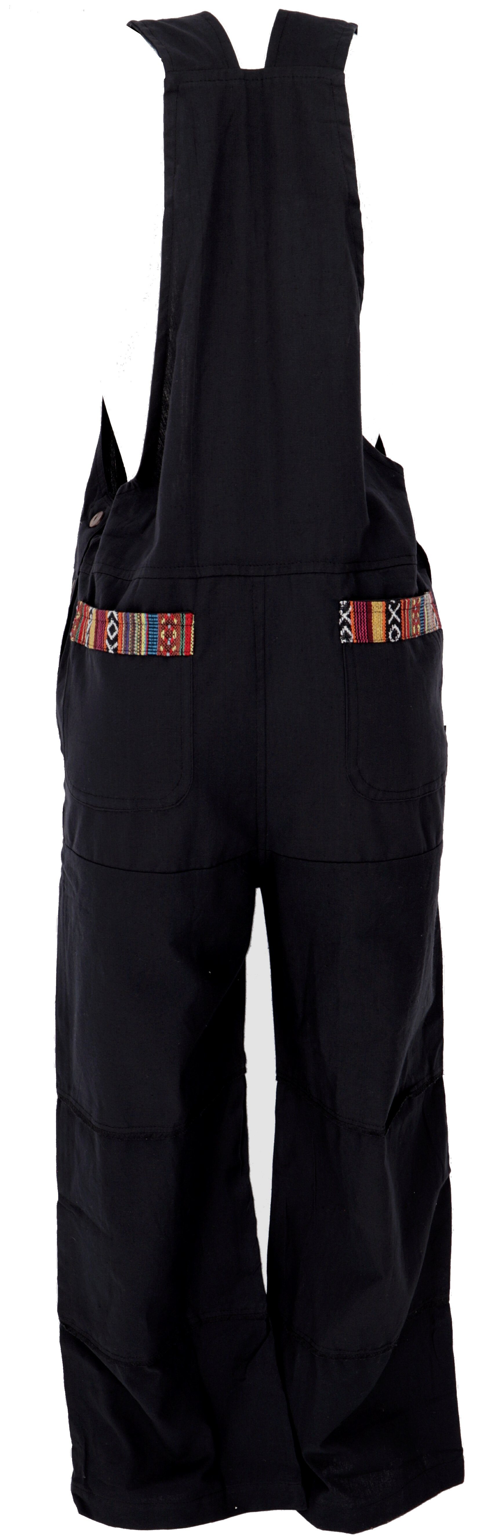 Guru-Shop Relaxhose Weite Latzhose, Ethno Style Boho oversize.. alternative Bekleidung