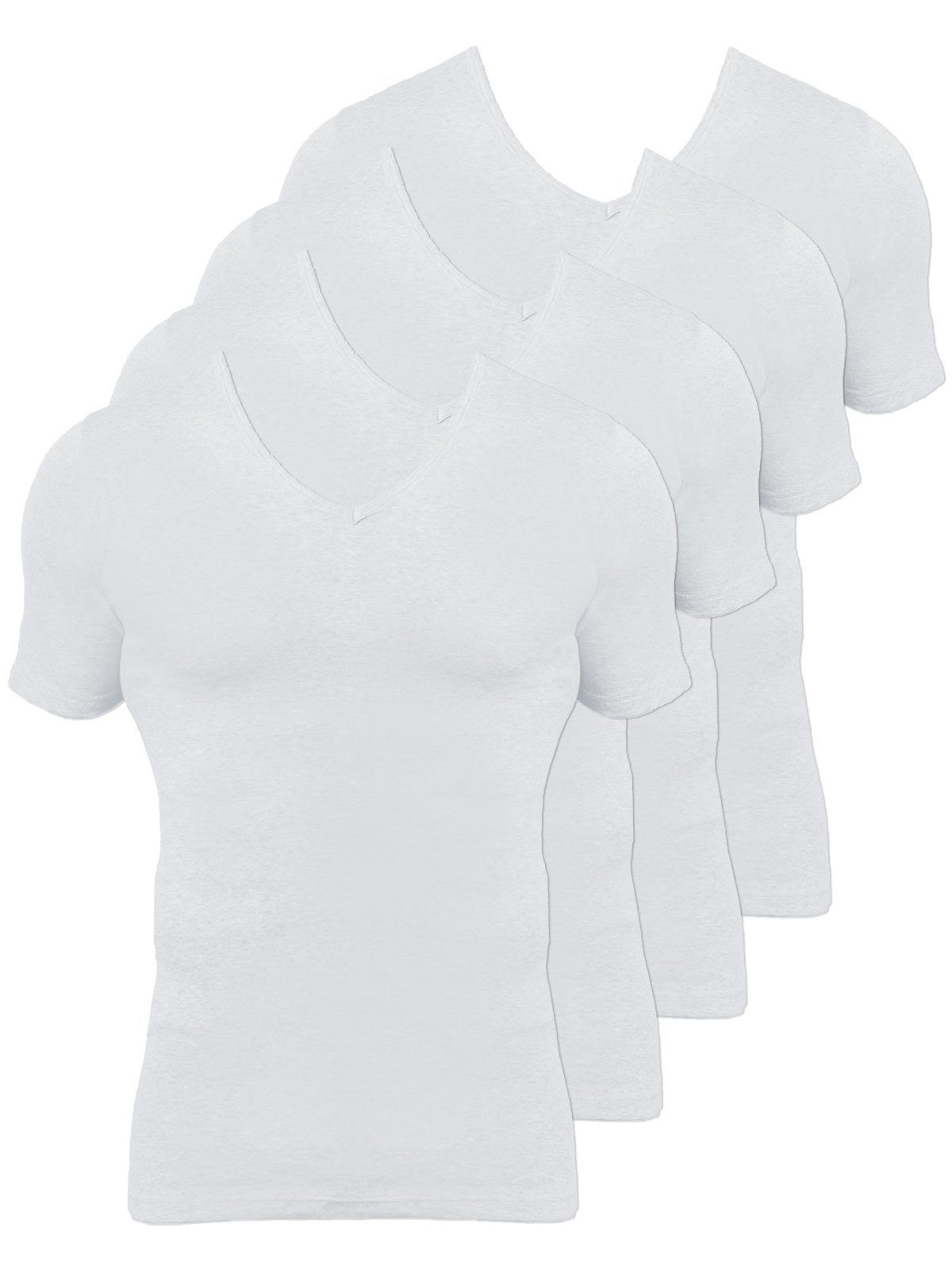 Bio Unterziehshirt (Spar-Set, Cotton Herren hohe T-Shirt Sparpack 4er KUMPF weiss 4-St) Markenqualität