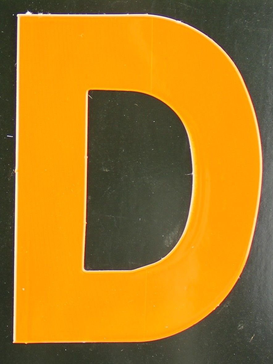 Aco Hausnummer Conacord Reflektierender Klebebuchstabe D orange D