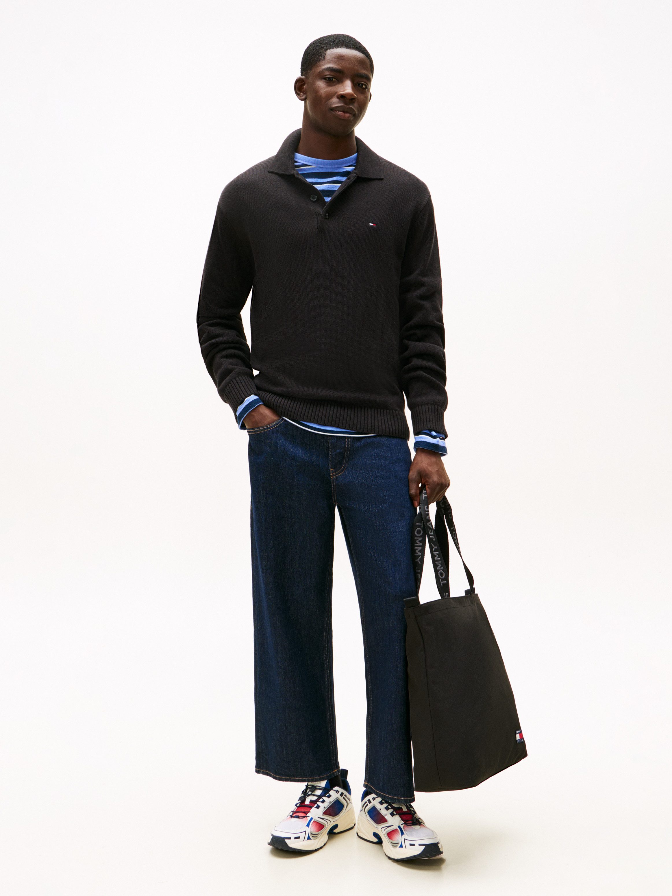 Tommy Jeans Polokragenpullover TJM ESSENTIAL POLO slim fit, Feinstrick