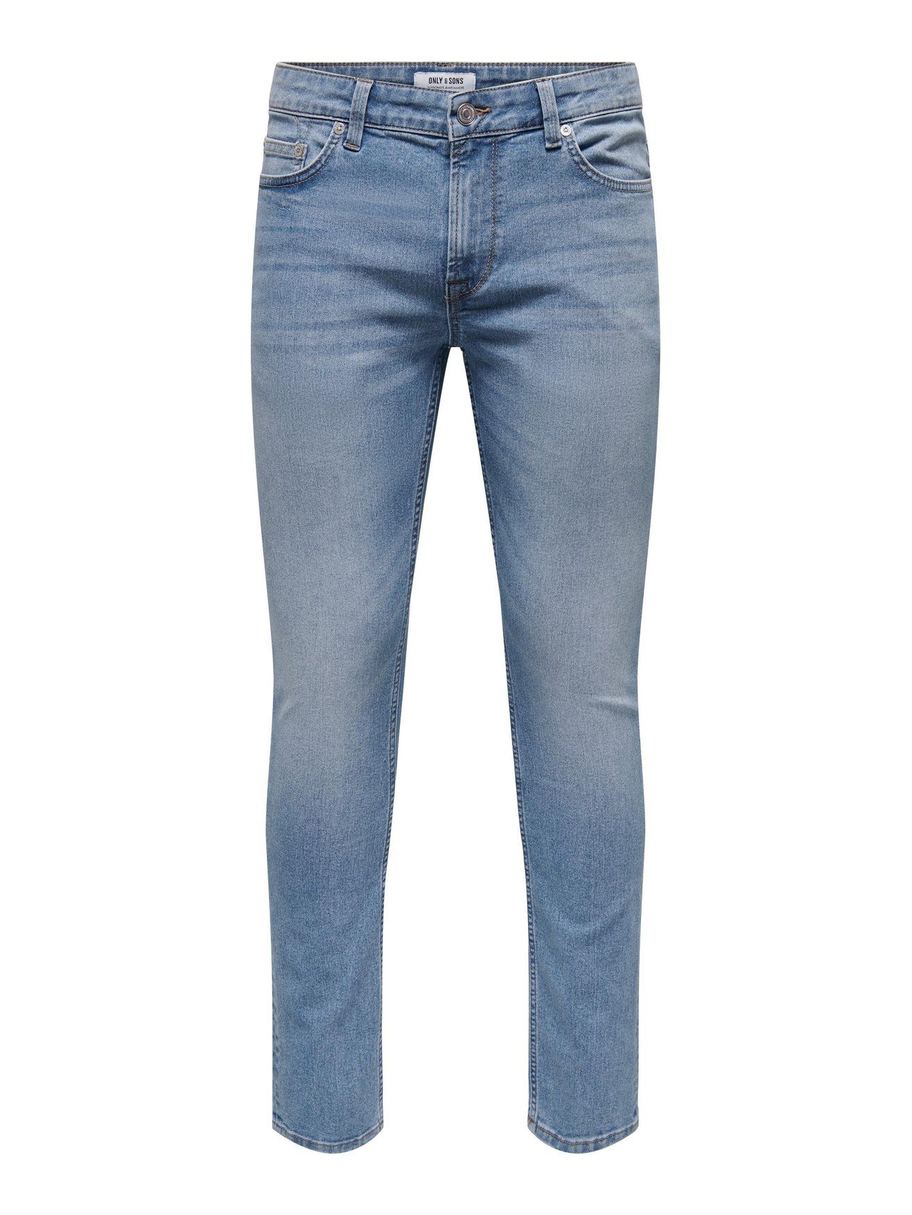 niedrigeren Preis kaufen ONLY & SONS Slim-fit-Jeans Slim ONSLOOM 5615 Hose Stoned Jeans Pants in Washed Hellblau Fit Denim Basic