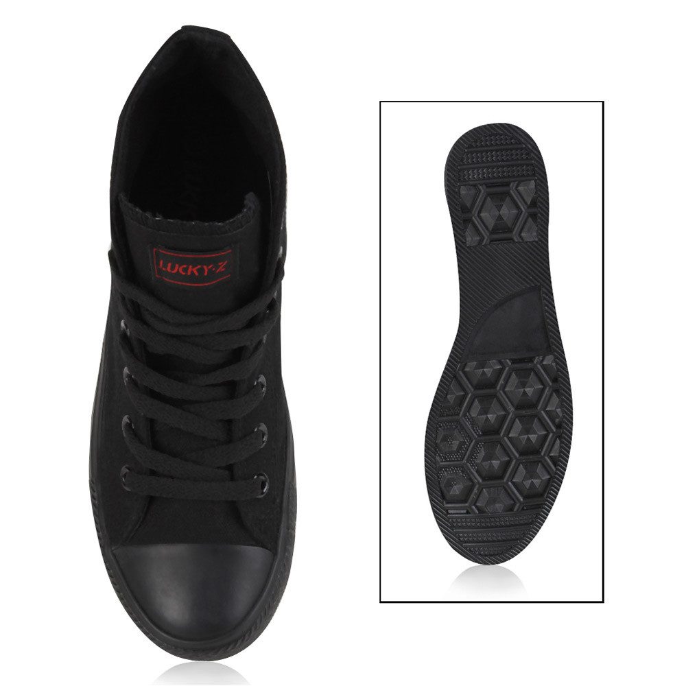 VAN HILL 94589 Sneaker Damen High Top Sneaker Sportschuhe Kult Schnürer Turnschuhe