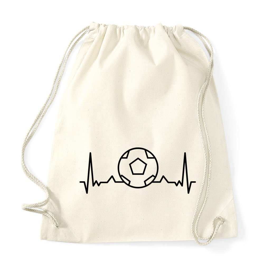 Youth Designz Turnbeutel Heartbeat Fußball Baumwoll Tasche Turnbeutel, mit trendigem Frontprint