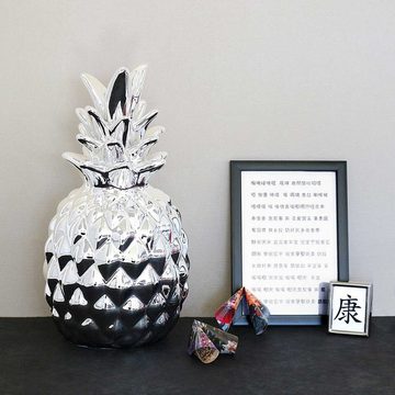AM Design Dekofigur AM-Design Keramik Ananas silberfarben ca 29 cm H