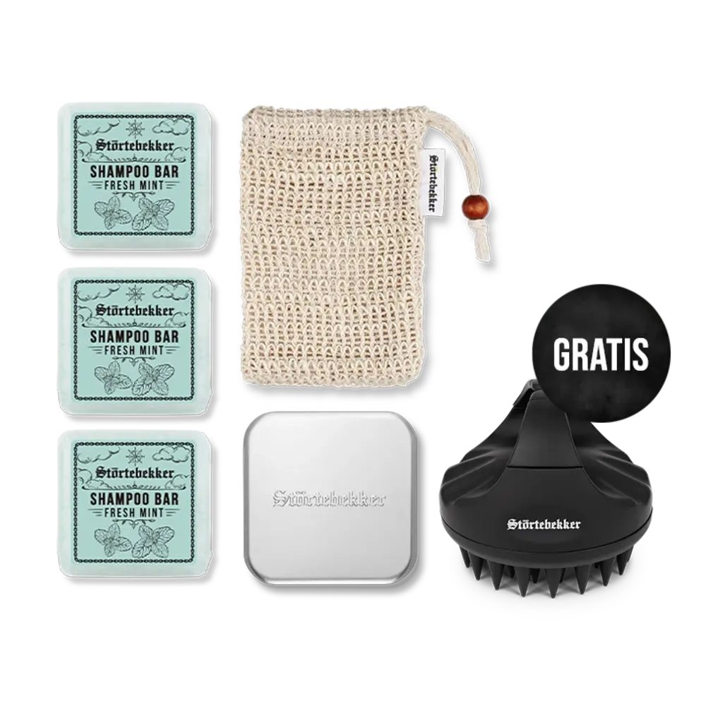 Störtebekker Festes Haarshampoo x 3 - Duschset Hair inkl. GRATIS Scalp Brush