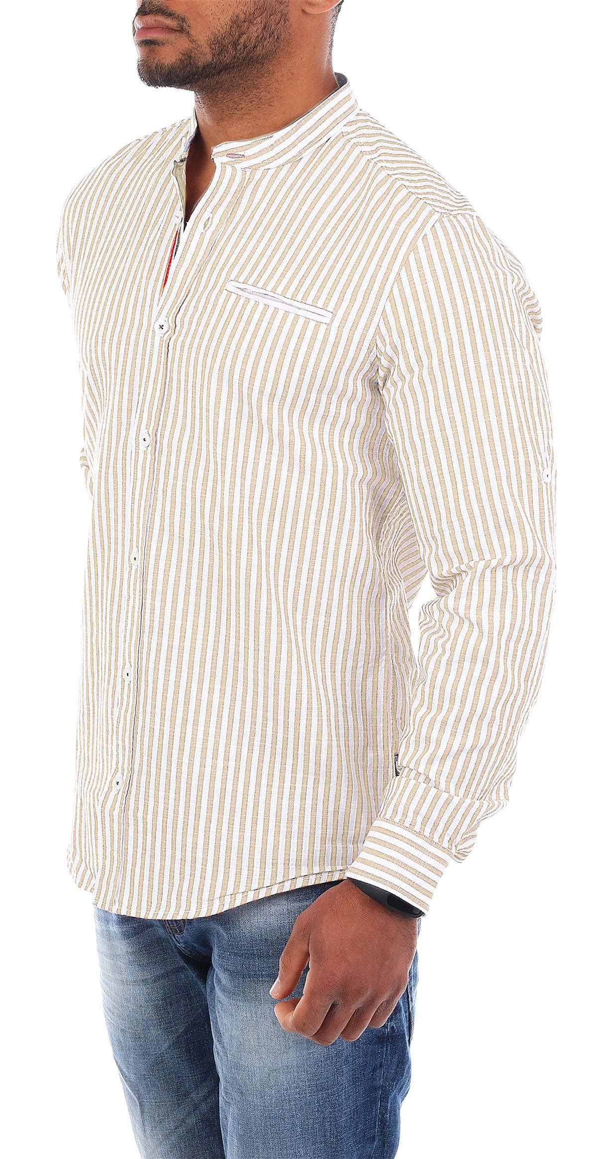 CARISMA Langarmhemd Herren Baumwoll Leinen Mix Hemd 8455 Regular Langarm St günstig online kaufen