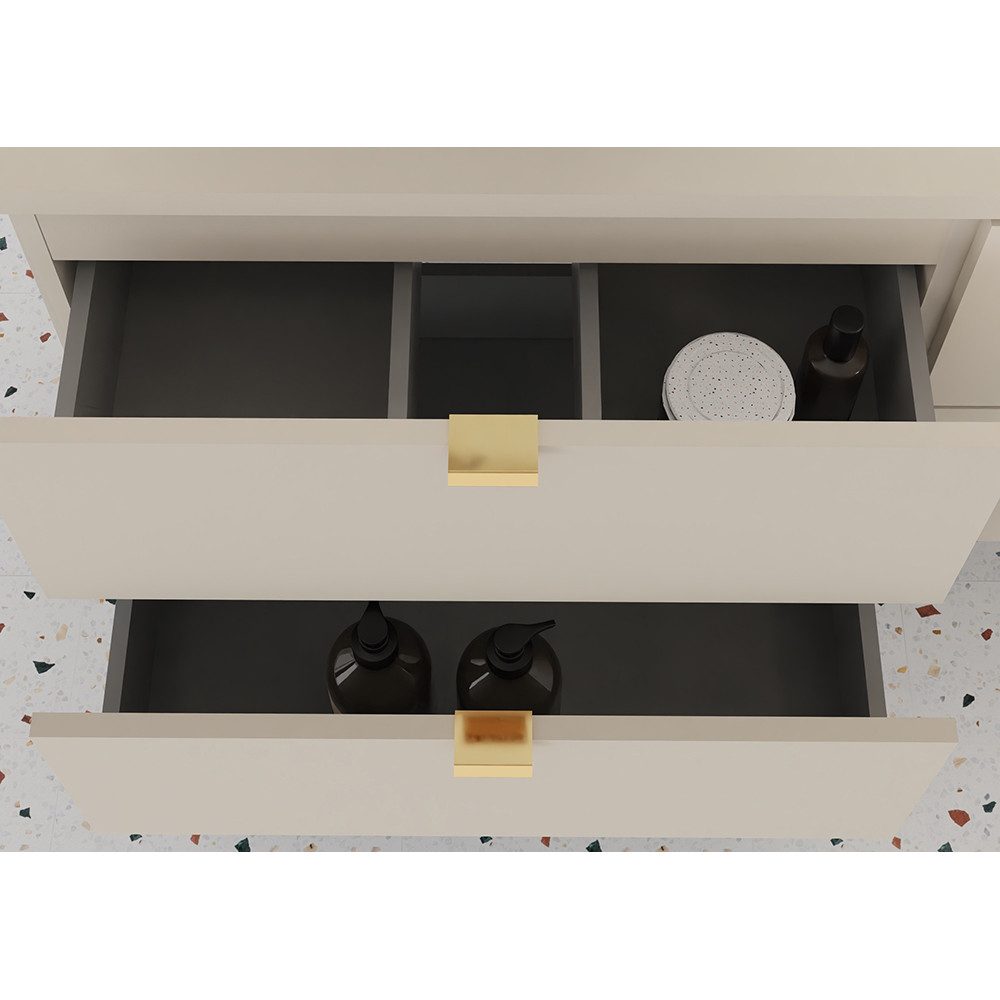 Lomadox Waschbeckenschrank DURANGO-56 Waschtischunterschrank, 80 cm, kaschmir, 2 Schubladen – Bild 3 von 5