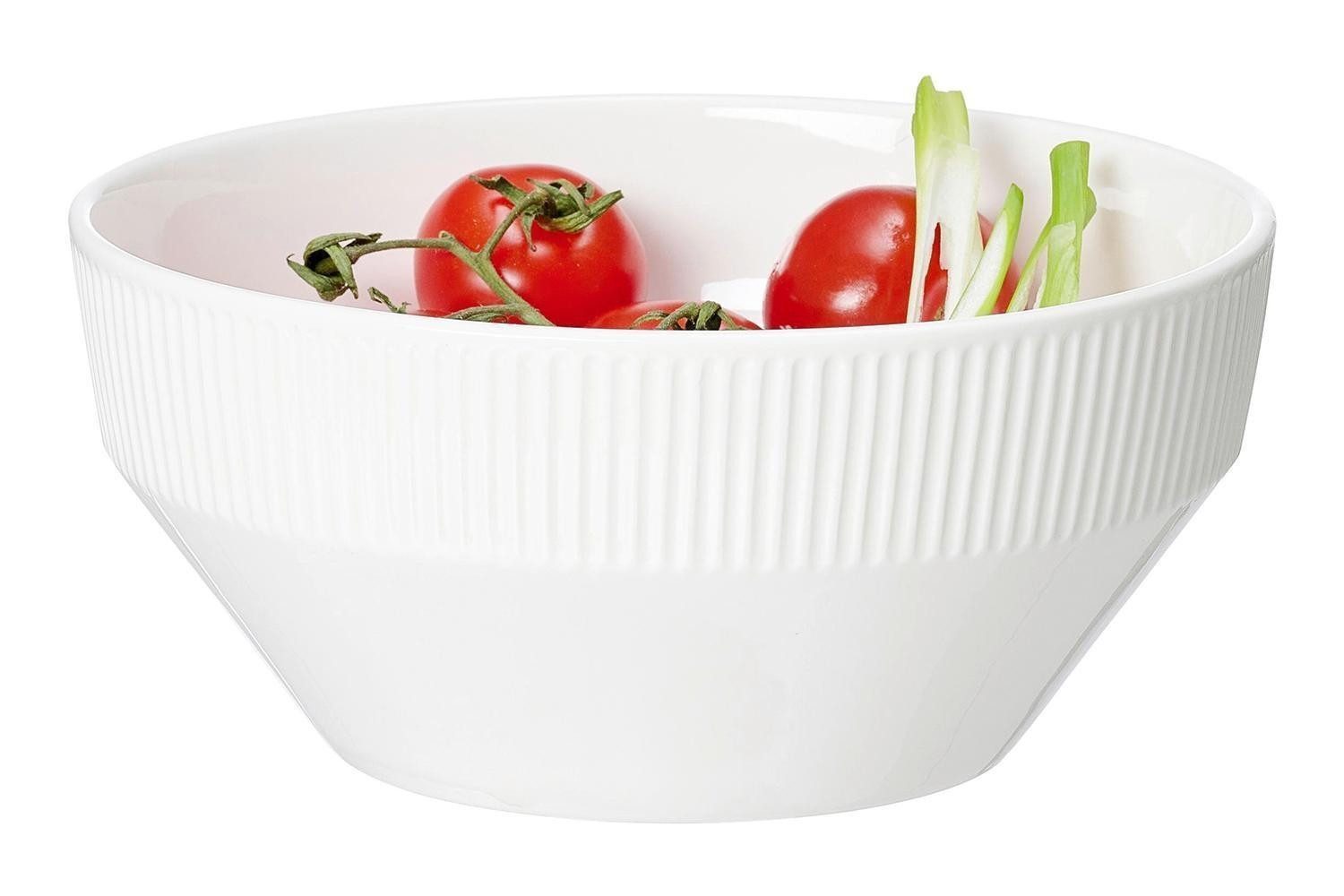 Ritzenhoff & Breker Schale KELLY, Ø 23 cm, Weiß, mit Reliefbordüre, Porzellan, (1-tlg), spülmaschinengeeignet