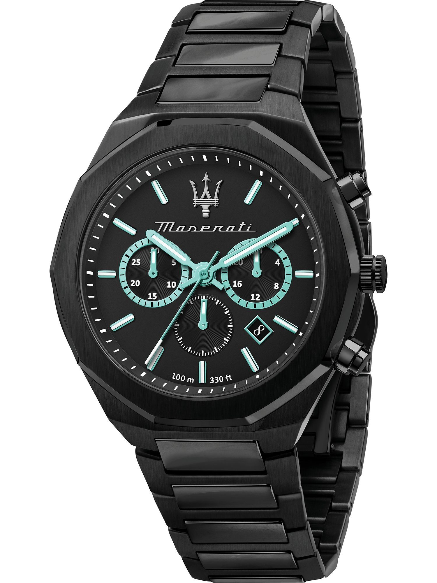 MASERATI Chronograph Maserati HerrenUhren Analog Quarz, Maserati, Uhr, watch, Aqua, Edelstahl