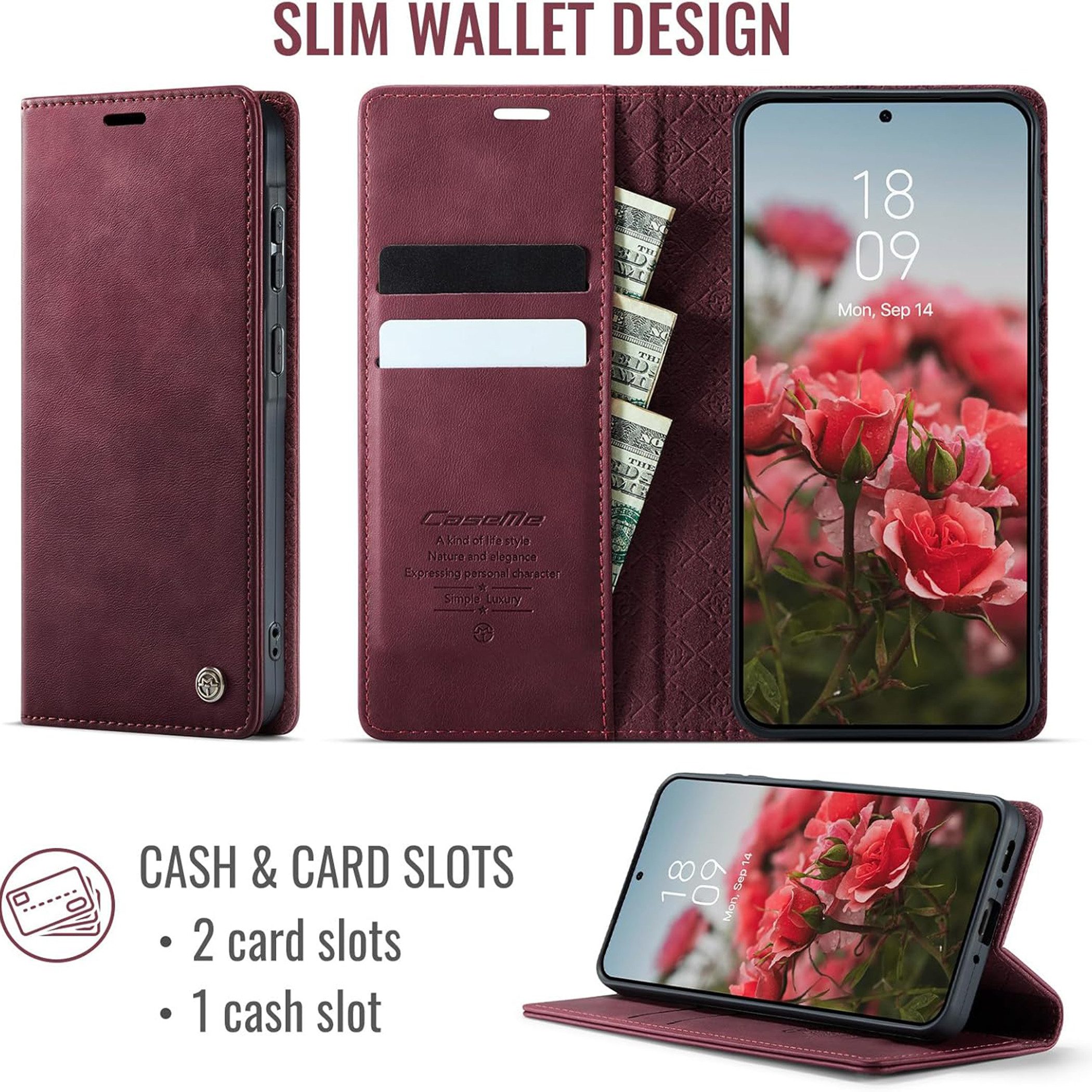Wörleonline Handyhülle Schutzhülle für Samsung Galaxy, A56 5G Hülle mit zwei RFID-geschützten Kartenfächern, Klapphülle