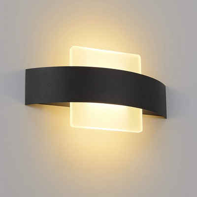 ZMH LED Wandleuchte Innen Wandlampe Wohnzimmer 6W aus Acryl Modern Bettlampe, LED wechselbar
