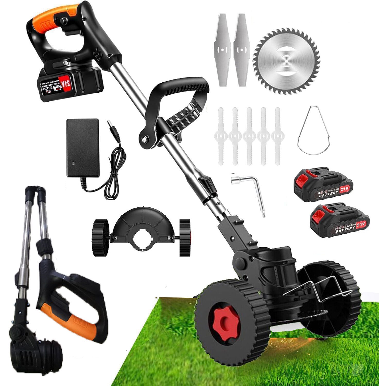ZREE Akku-Rasentrimmer 21V Elektrischer Rasentrimmer 3-in-1 günstig online kaufen
