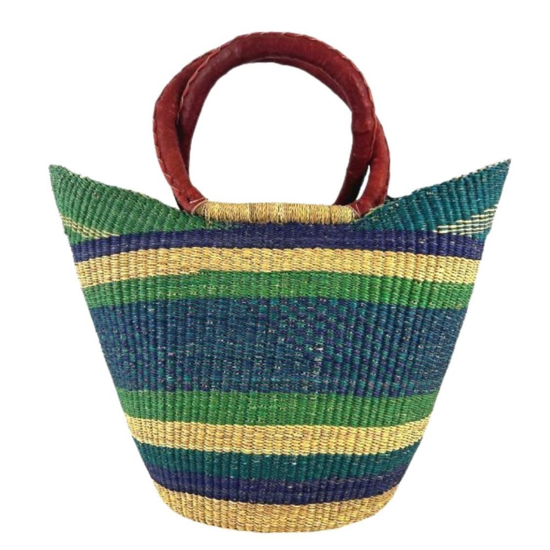 maishameanslife Einkaufskorb Bolga Bag - Taifa - U-Form, Kunstvoll geflochtene Bolga Körbe – Charakterstücke voller Tradition
