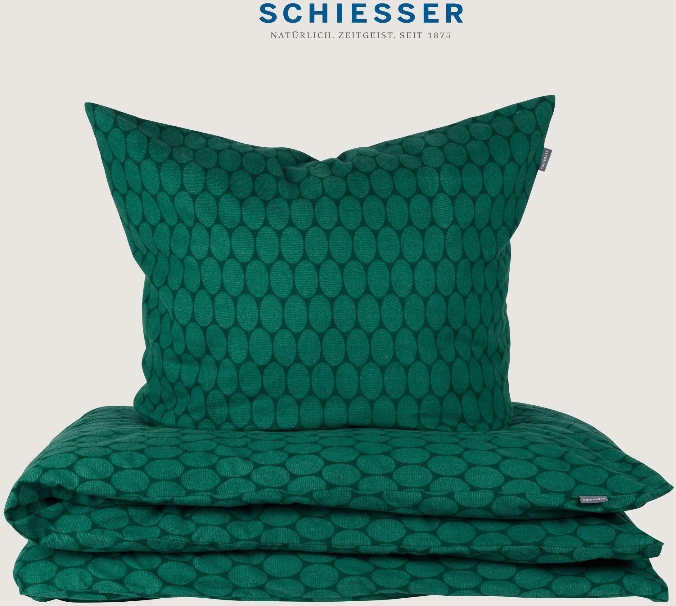 Schiesser Bettwäsche Drops, Feinbiber, 2 teilig, Made in Green