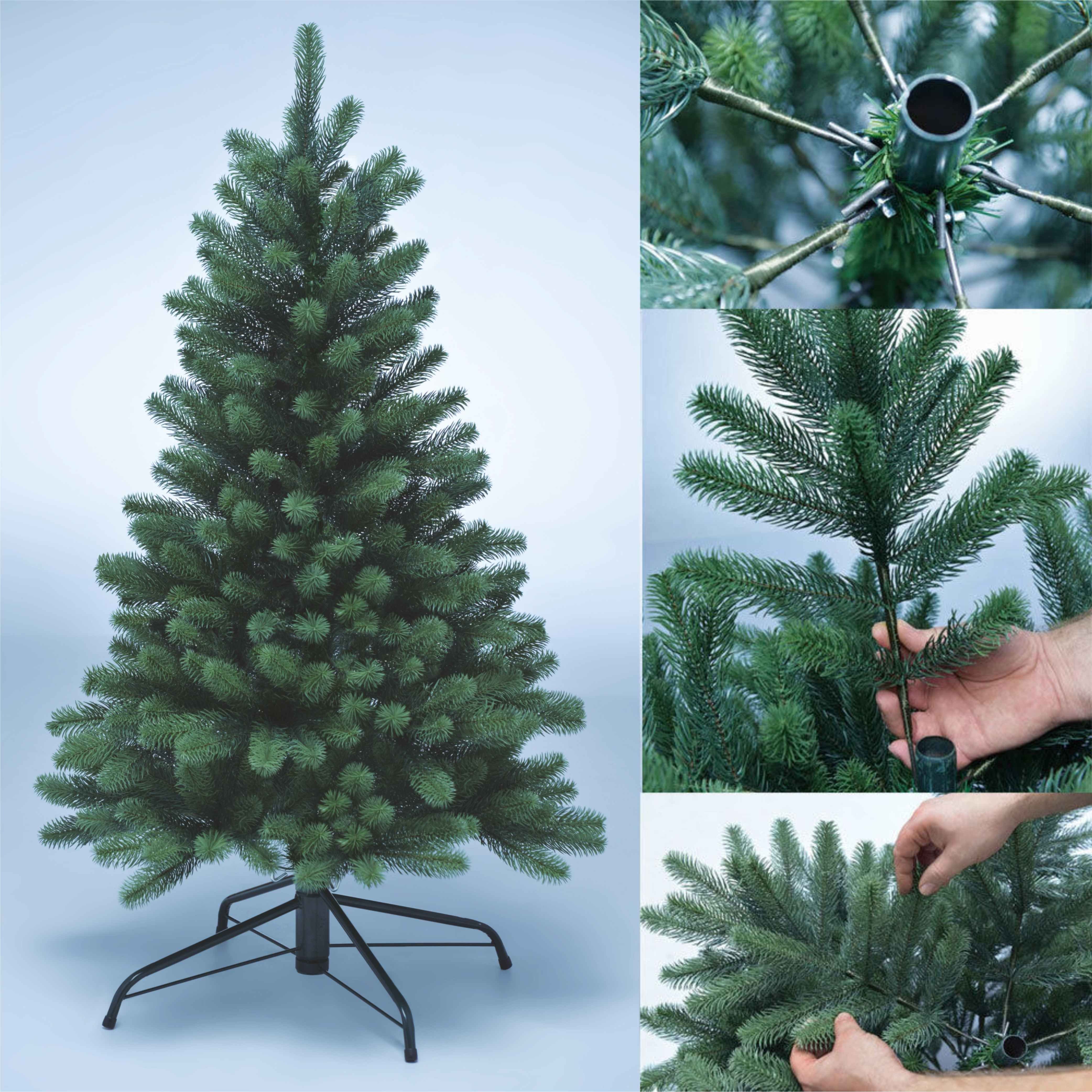 SCHAUMEX Künstlicher Weihnachtsbaum Premium Spritzguss Tanne Höhe 120 cm, Nordmanntanne, Premium Qualität
