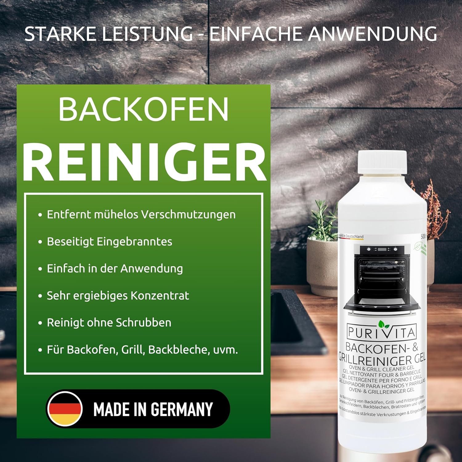 Purivita Purivita Backofen & Grillreiniger Gel 500ml Backofenreiniger
