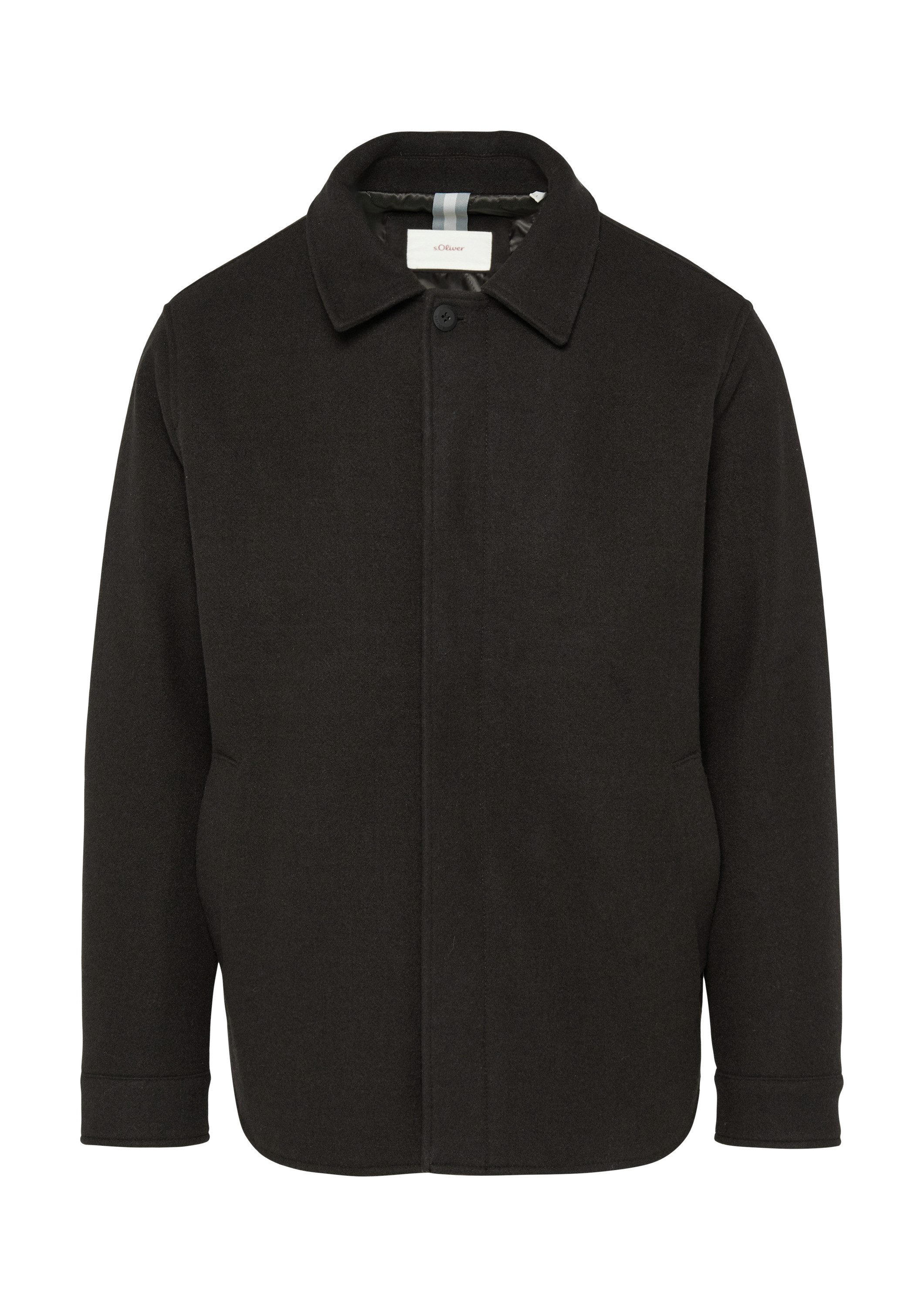 s.Oliver Funktionsjacke Outdoor-Jacke Wattiertes Overshirt in Woll-Optik