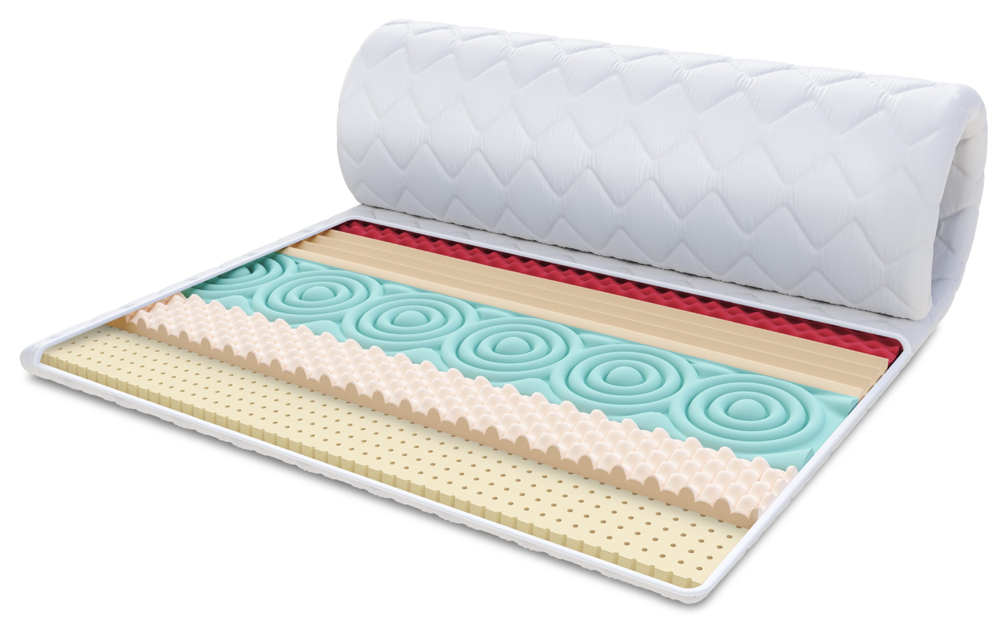 FDM, Topper FRUTI LATEX, 6 cm hoch, (Komfortschaum, Matratzentopper)