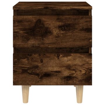 furnicato Nachttisch mit Massivholz-Beinen Räuchereiche 40x35x50 cm