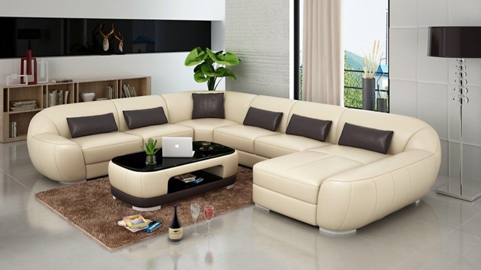 Ecksofa Couch Sofa Design Ecksofa, Wohnlandschaft Ledersofa Eck JVmoebel Modern