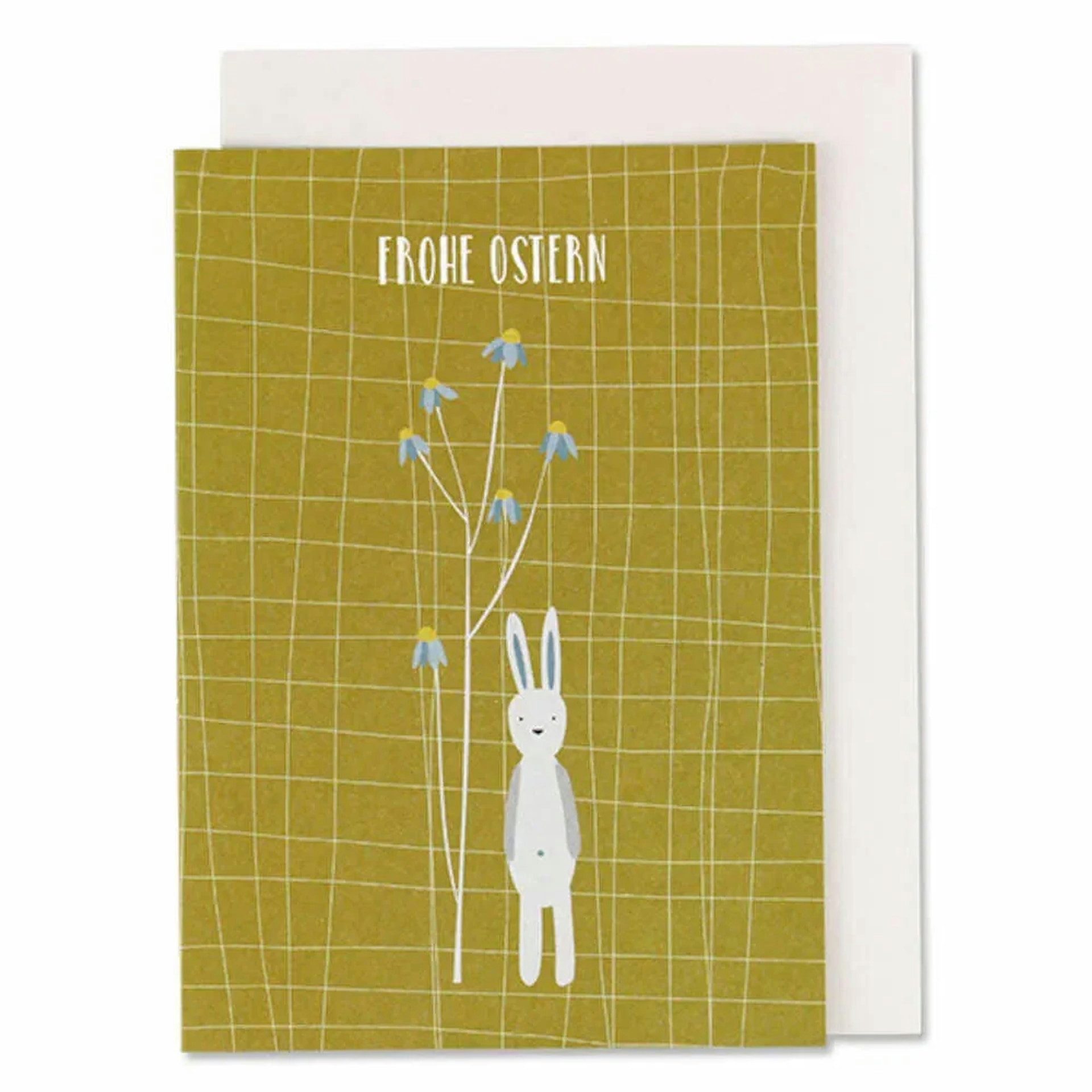 Ava & Yves Klappkarte Klappkarte Hase "Frohe Ostern" senf