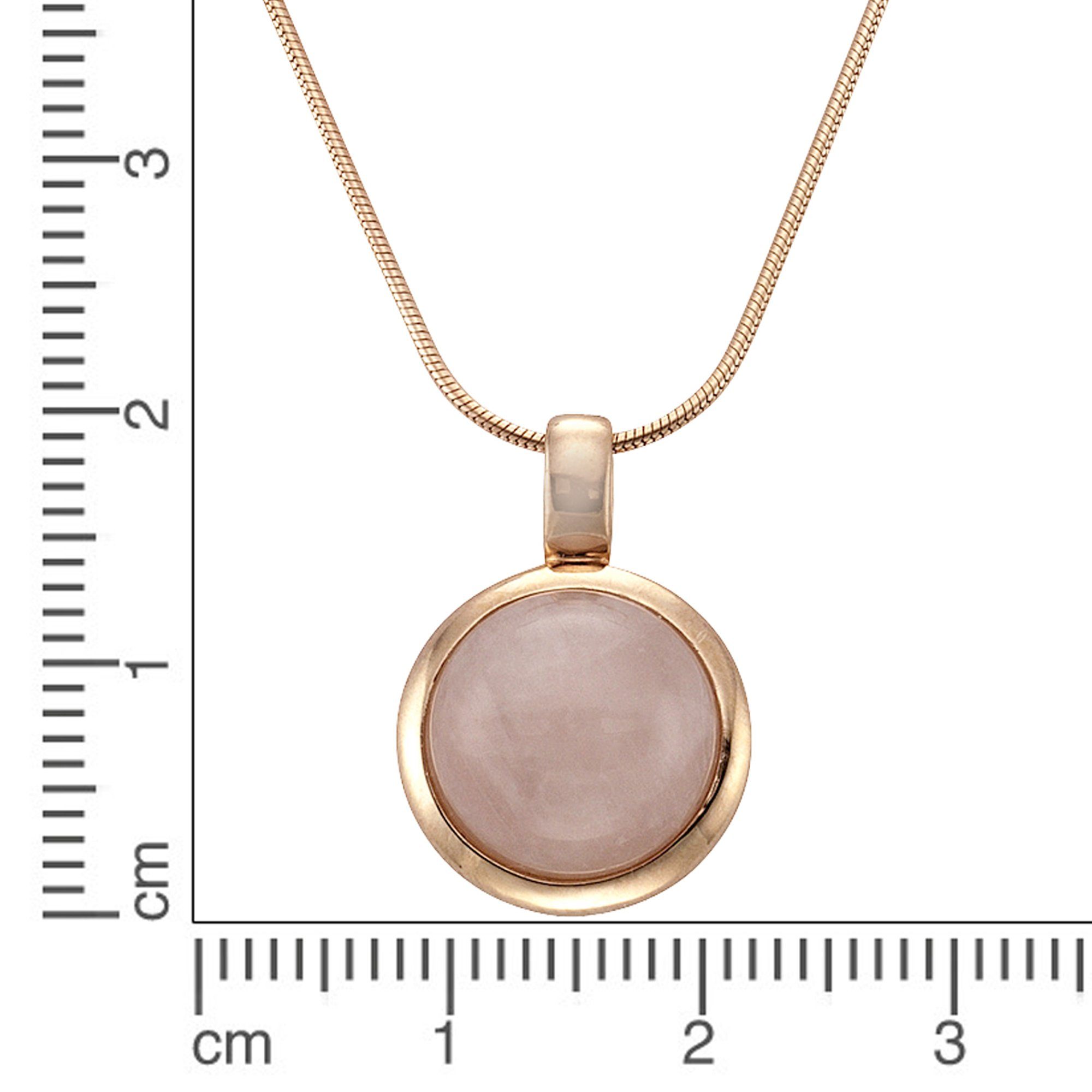 Zeeme Kette mit Anhänger 925 Sterling Silber rosé-vergoldet mit echtem Rose günstig online kaufen
