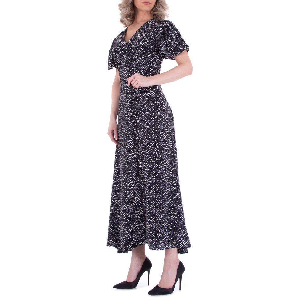 Ital-Design Sommerkleid Damen Freizeit Plisseekleid Sommerkleid in Schwarz günstig online kaufen