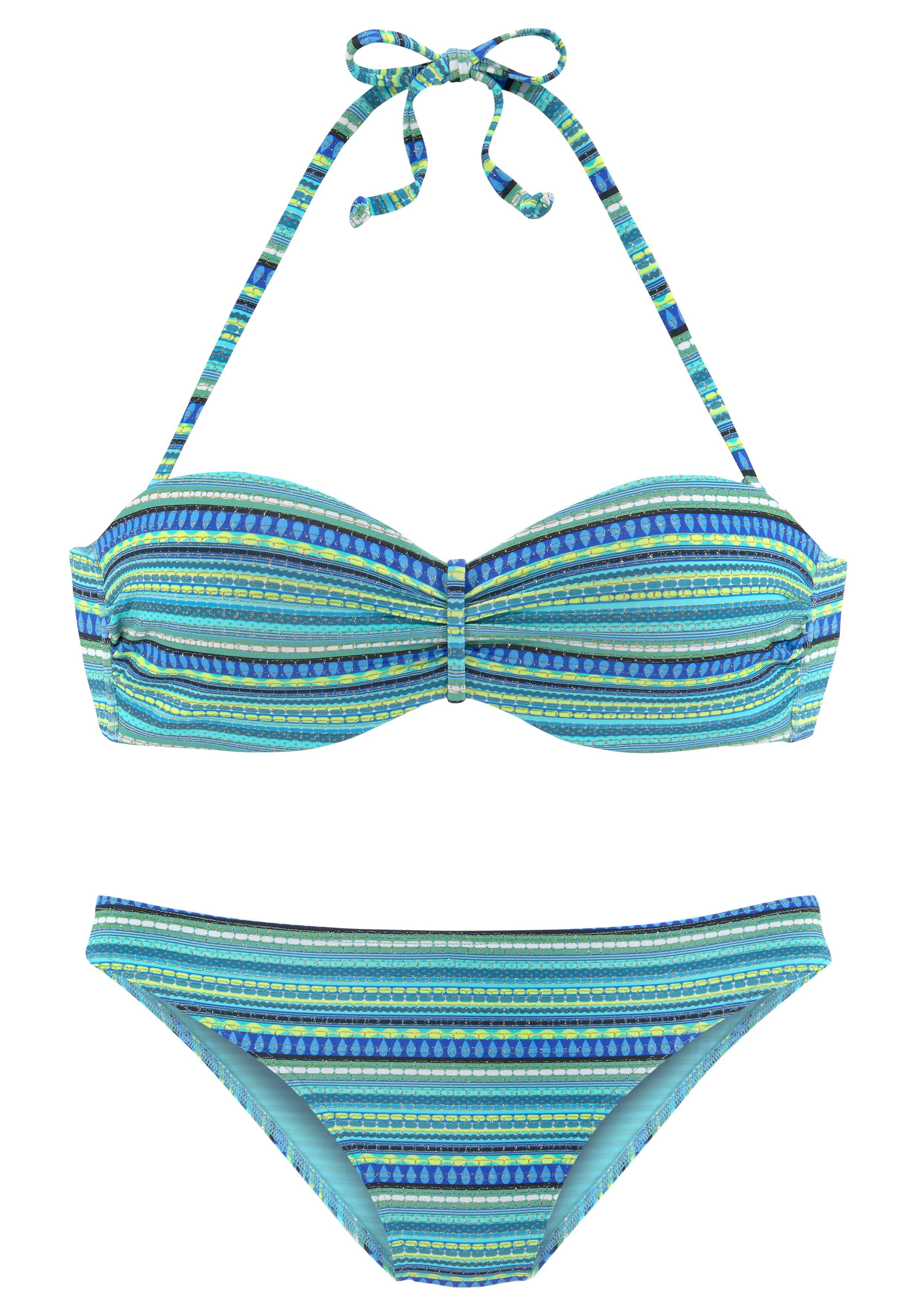 LASCANA Bügel-Bandeau-Bikini mit glitzernden Streifen online kaufen | OTTO