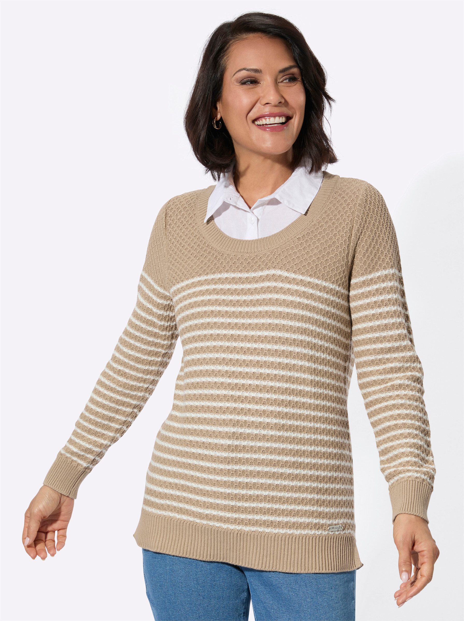 Witt Strickpullover 2-in-1-Pullover Langarm
