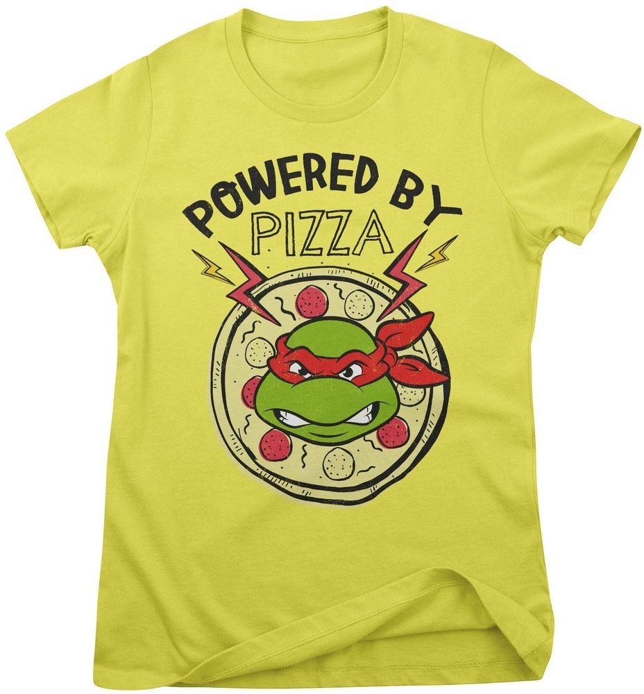 Teenage Mutant Ninja Turtles T-Shirt Powered By Pizza Girly Tee