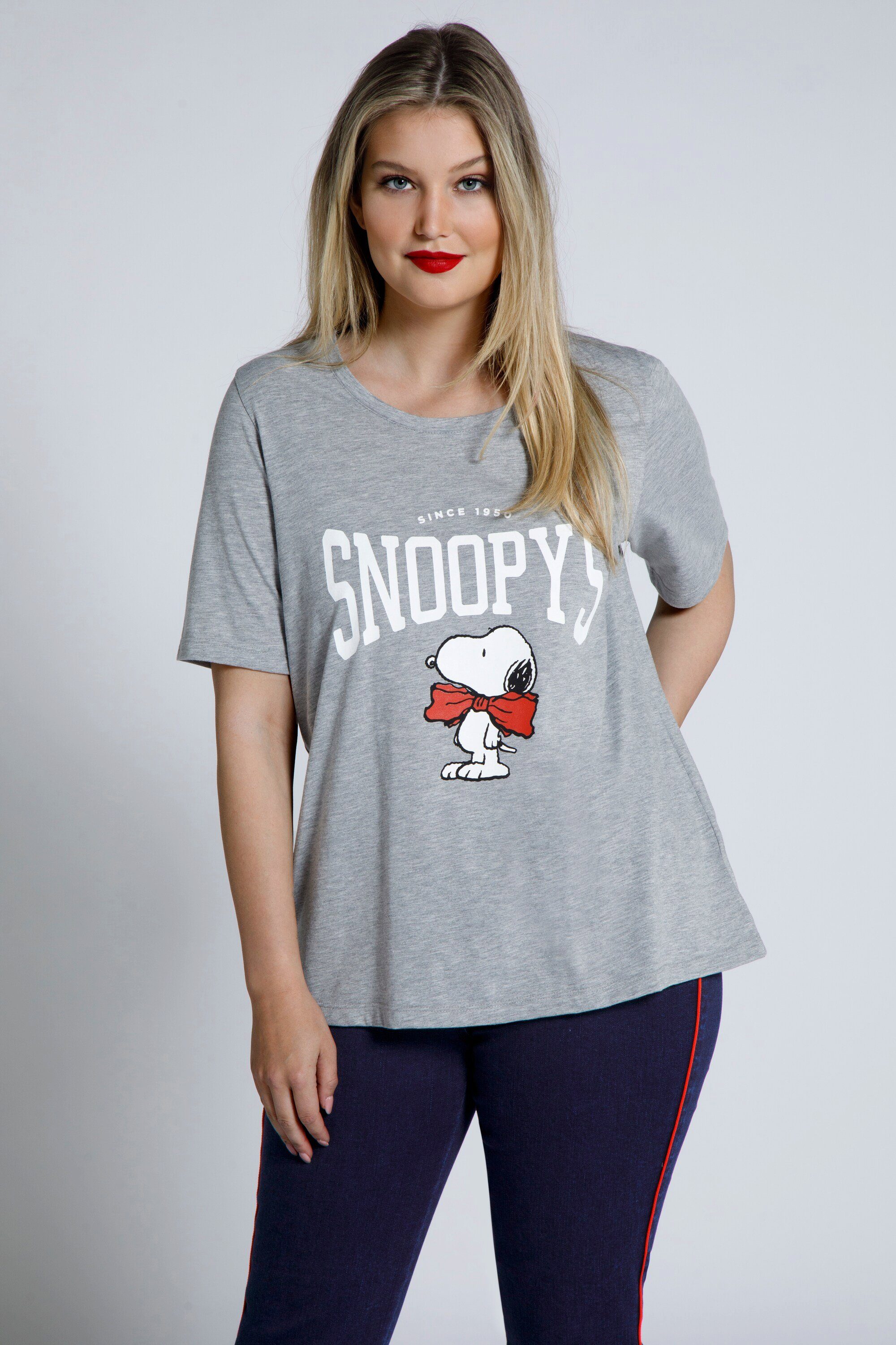Damen Shirts Ulla Popken Rundhalsshirt T-Shirt Snoopy Classic Rundhals Halbarm