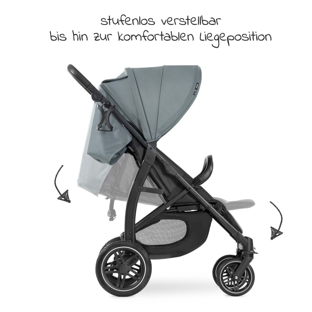 Hauck Kinder-Buggy Rapid 4D - Jungle Green, Sportwagen mit Einhand-Faltmechanismus, höhenverstellbar bis 25 kg – Bild 5 von 5