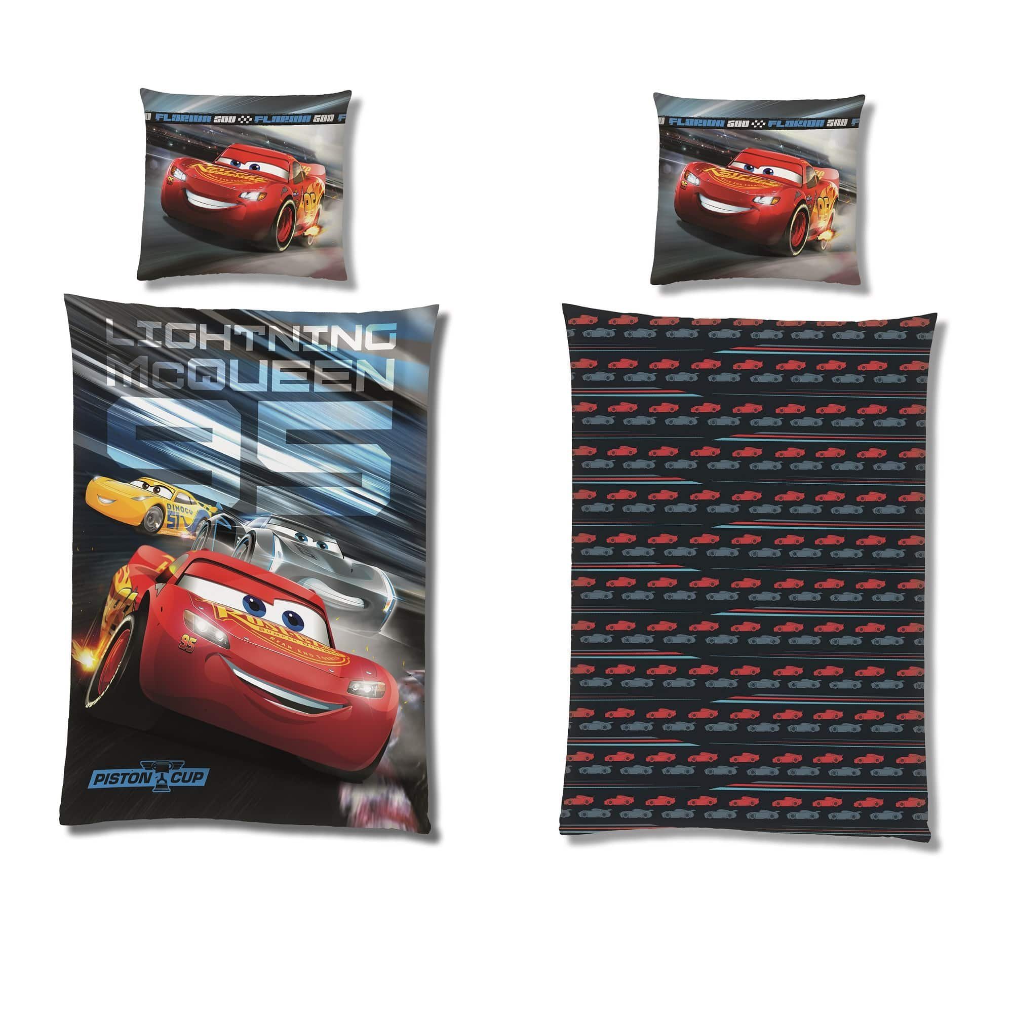 GC GAVENO CAVAILIA Kinder Bettwäsche-Set - Autos Design, 135x200cm, 50% Baumwolle, Wendbar