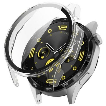 Wigento Smartwatch-Hülle Für Huawei Watch GT 4 46mm Gehäuse integriertem Hart Glas Transparent