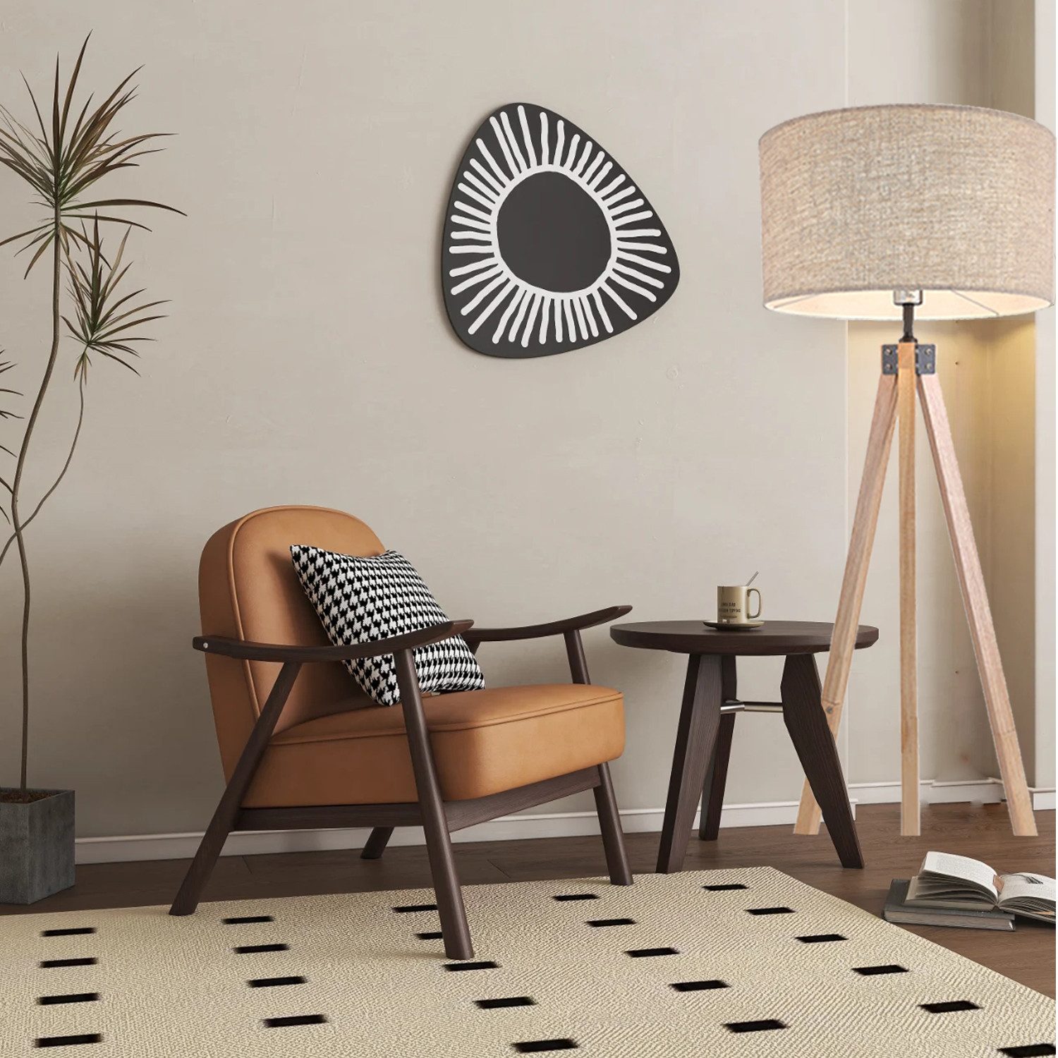 OYLCDI Stehlampe wohnzimmer Leselampe Stehleuchte Stativ aus Holz, E27 LED günstig online kaufen