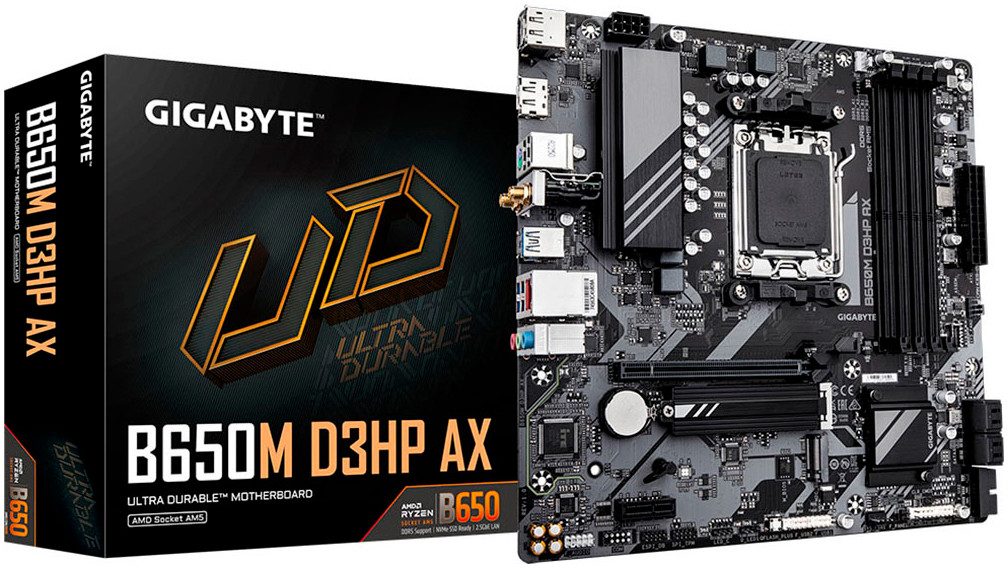 Gigabyte B650M D3HP AX Mainboard - AMD Ryzen 9000er-Serie, 5+2+2 Phasen VRM, bi Mainboard