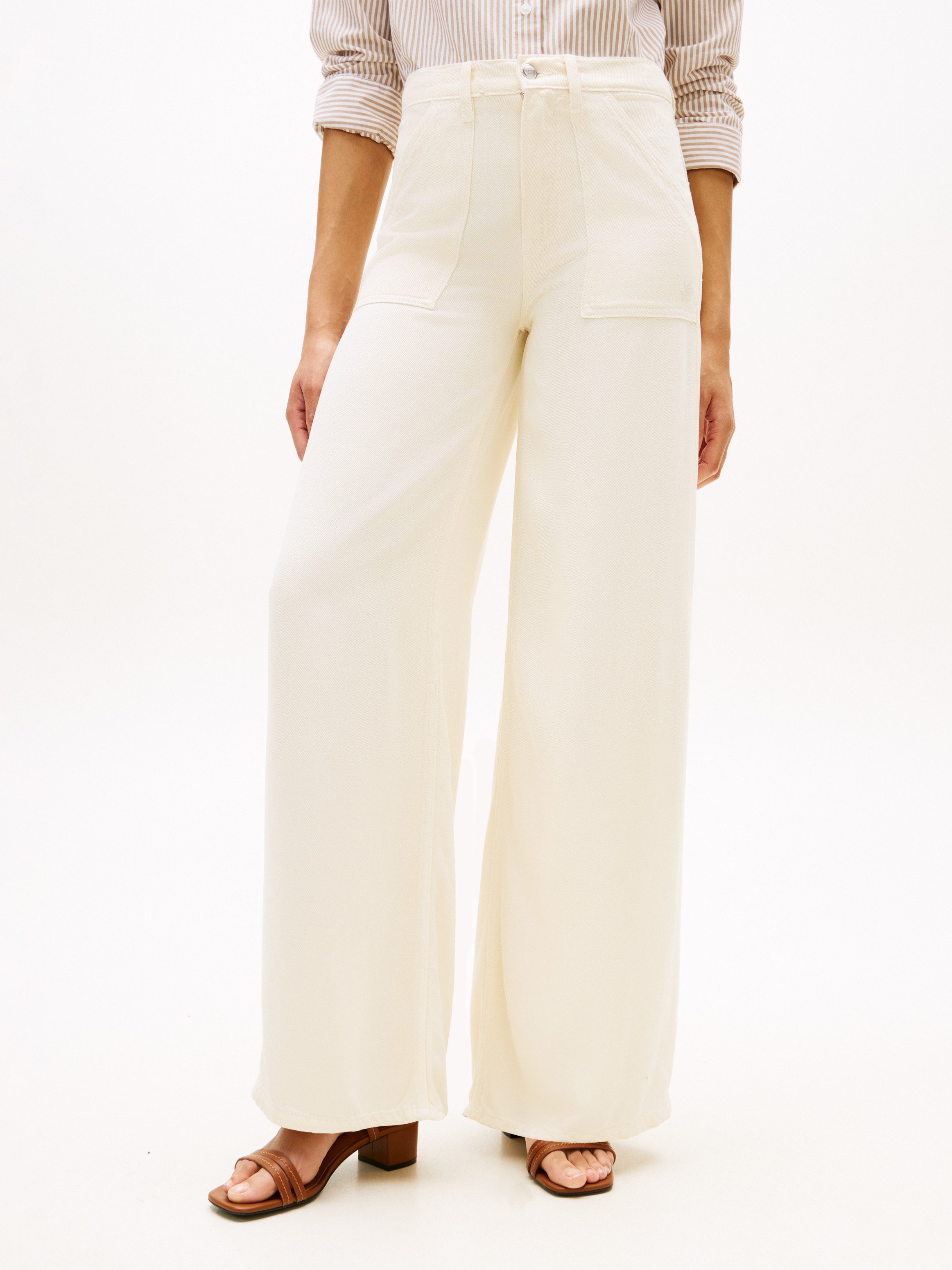 Tommy Hilfiger 5-Pocket-Jeans DNM SOFT ECRU 70'S WIDE LEG HW
