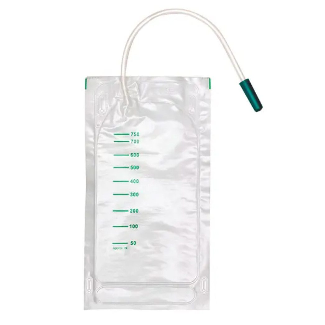 DocMed Urinbeutel DCT Urin Beinbeutel unsteril (Packung, 10 St., Inkontinenz Zubehör), Komfortables und sicheres Design, 750 ml