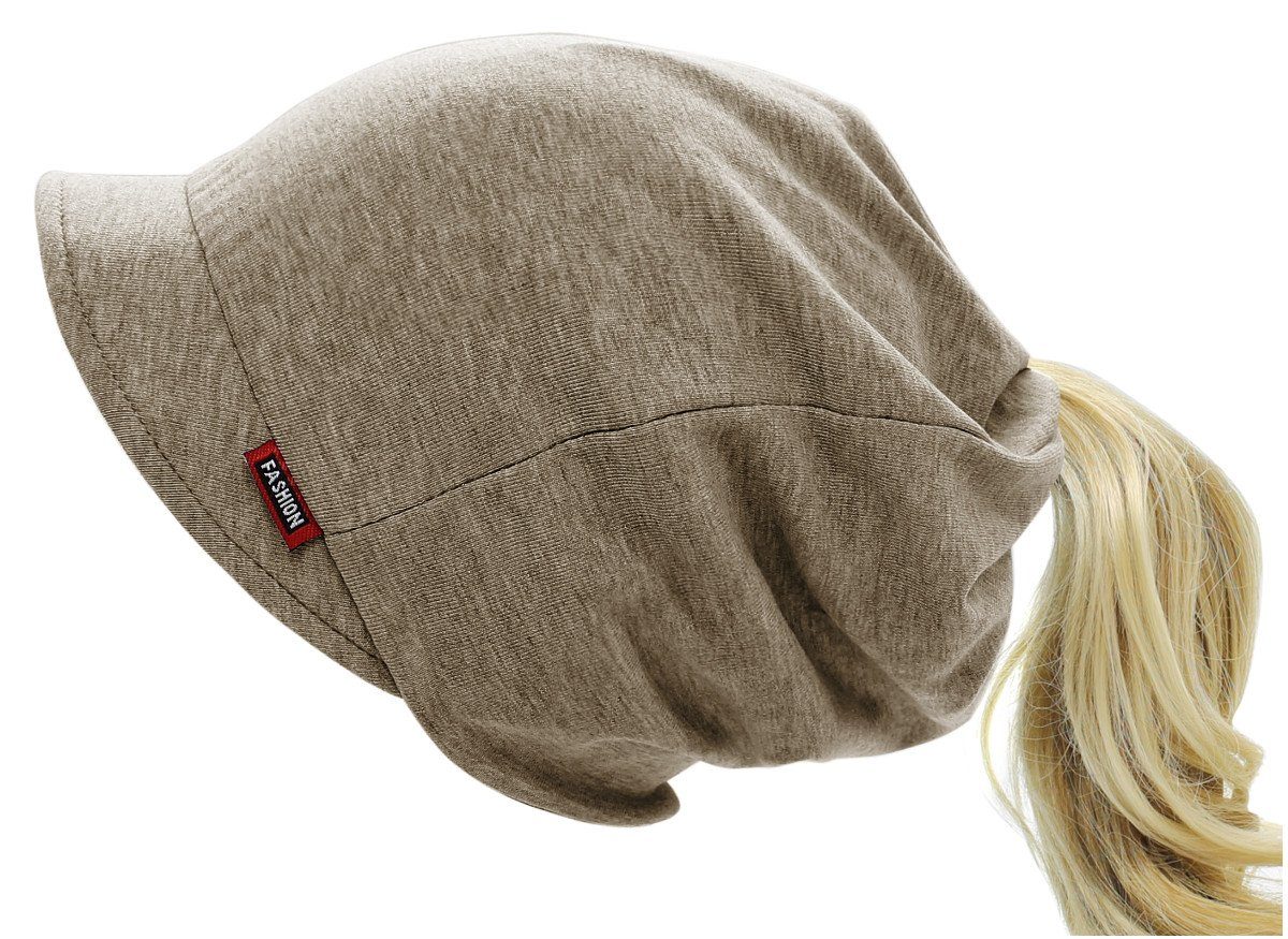 dy_mode Schirmmütze Gefütterte Beanie Mütze Mit Schirm und Zopfloch Ponytai günstig online kaufen