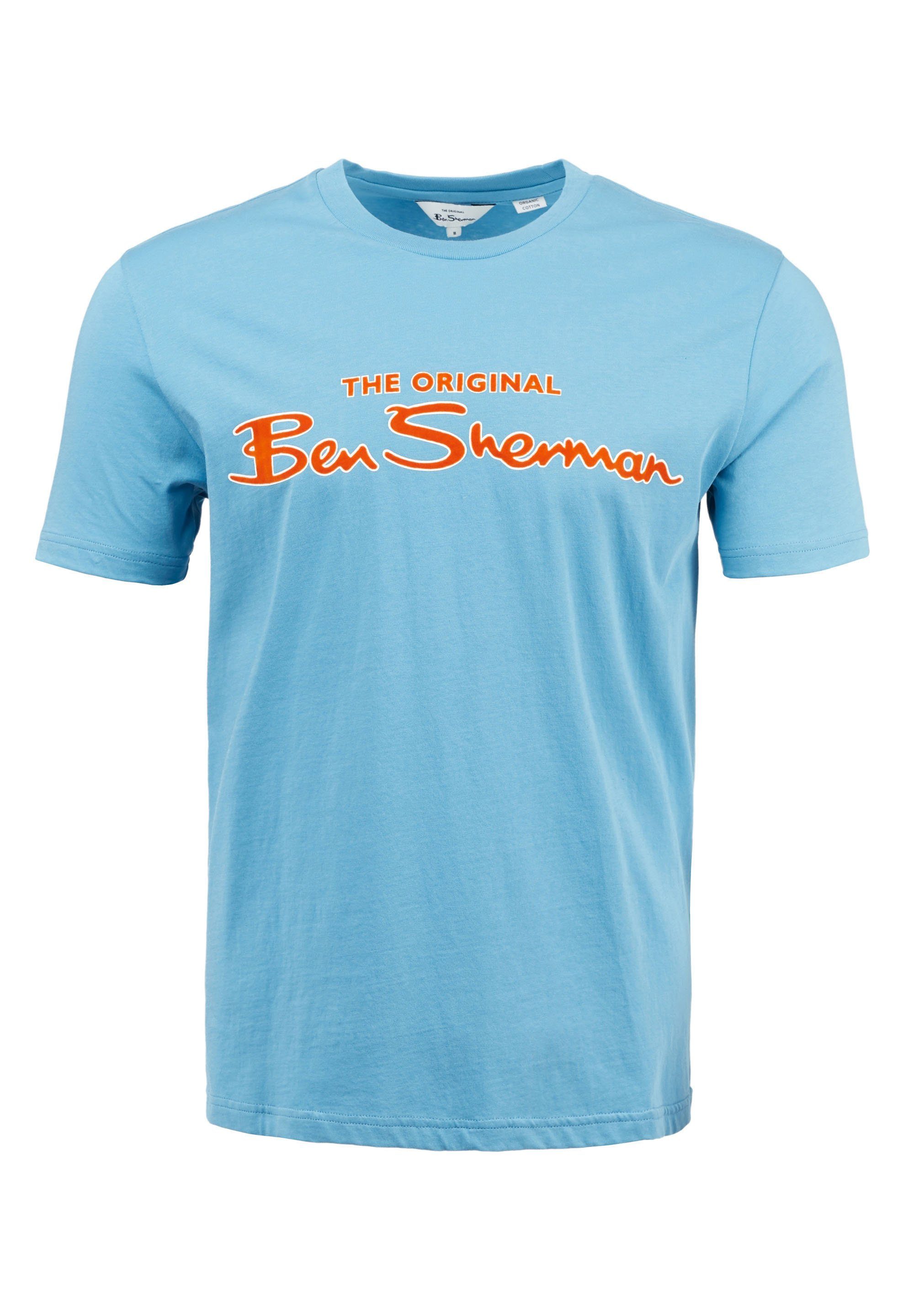 Ben Sherman T-Shirt Signature Tee T-Shirt Kingfisher Grafisch Logo bedrucktes