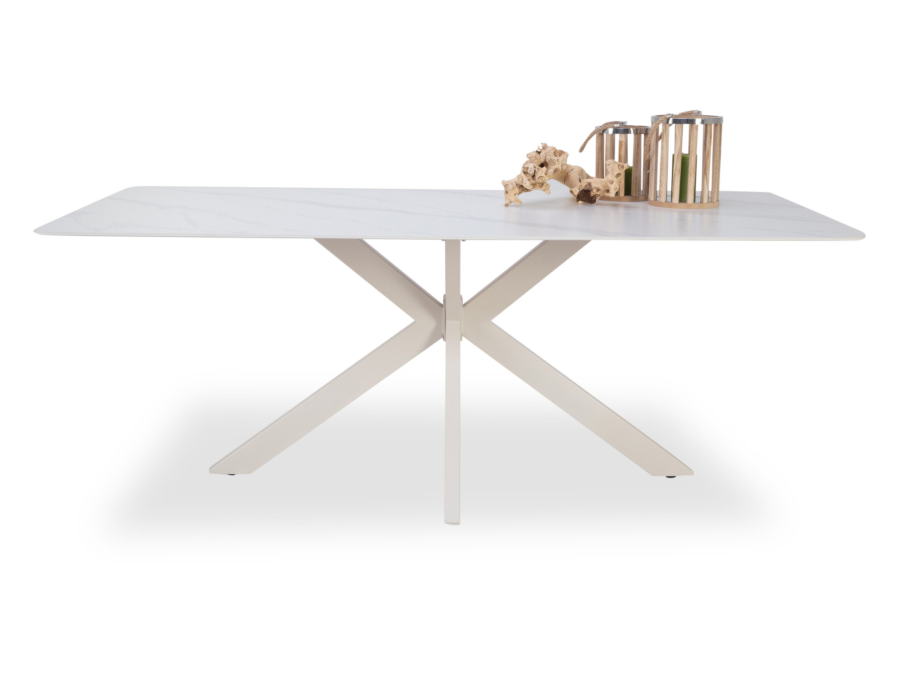 SANSIBAR LIVING Esstisch Esstisch SANSIBAR HERNING LBH 100x200x76 cm weiß Esszimmertisch