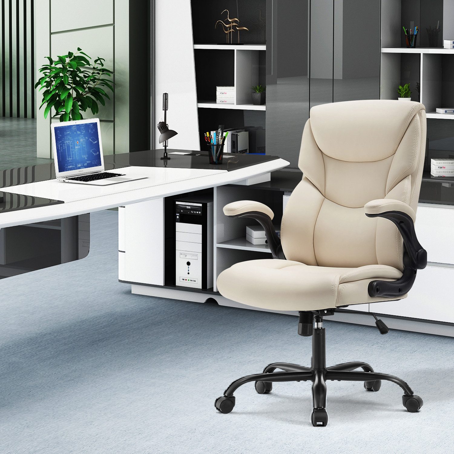 DUMOS Bürostuhl Bürostuhl aus PU Leder günstig online kaufen