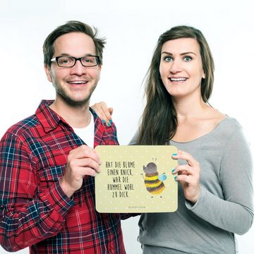 Mr. & Mrs. Panda Mauspad Hummel flauschig - Gelb Pastell - Geschenk, Gute Laune, Natur, Design (1-St), Made in Germany