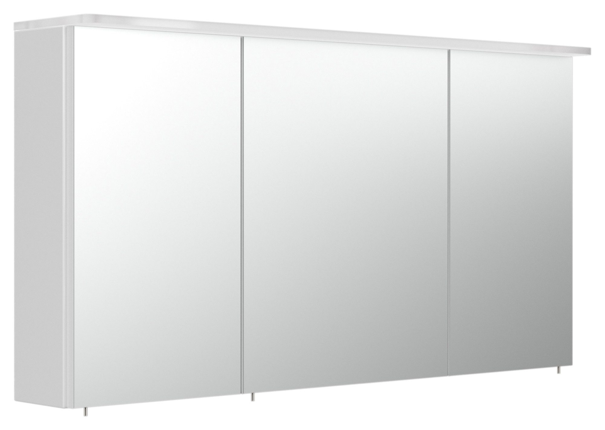 Magnolia Home Badezimmerspiegelschrank Spiegelschrank 120cm inkl.Design Acryl-Lampe und Glasböden weiss hochg