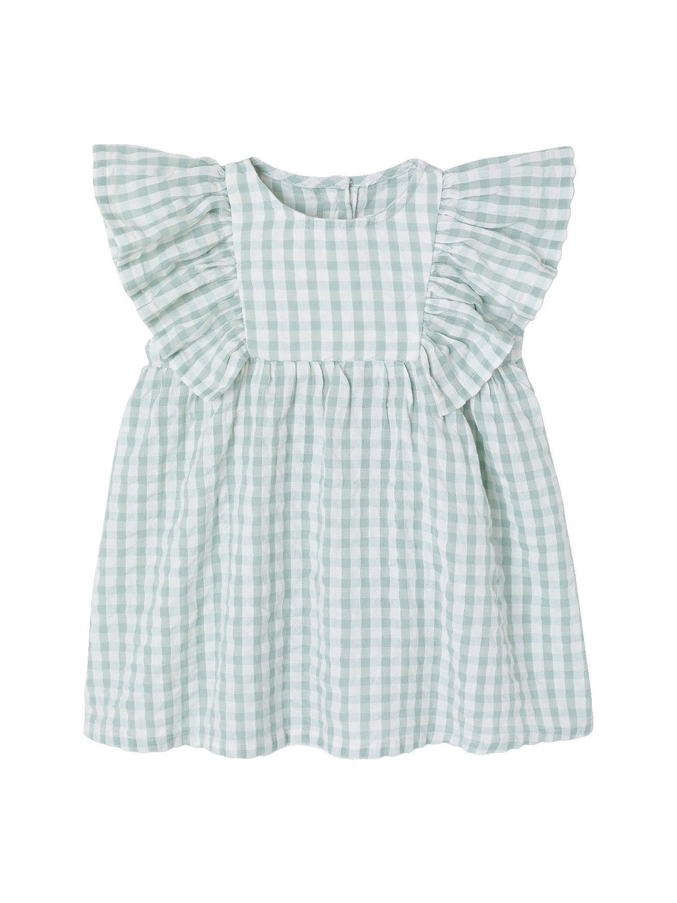 vertbaudet Minikleid Mädchen Baby Kleid aus Seersucker