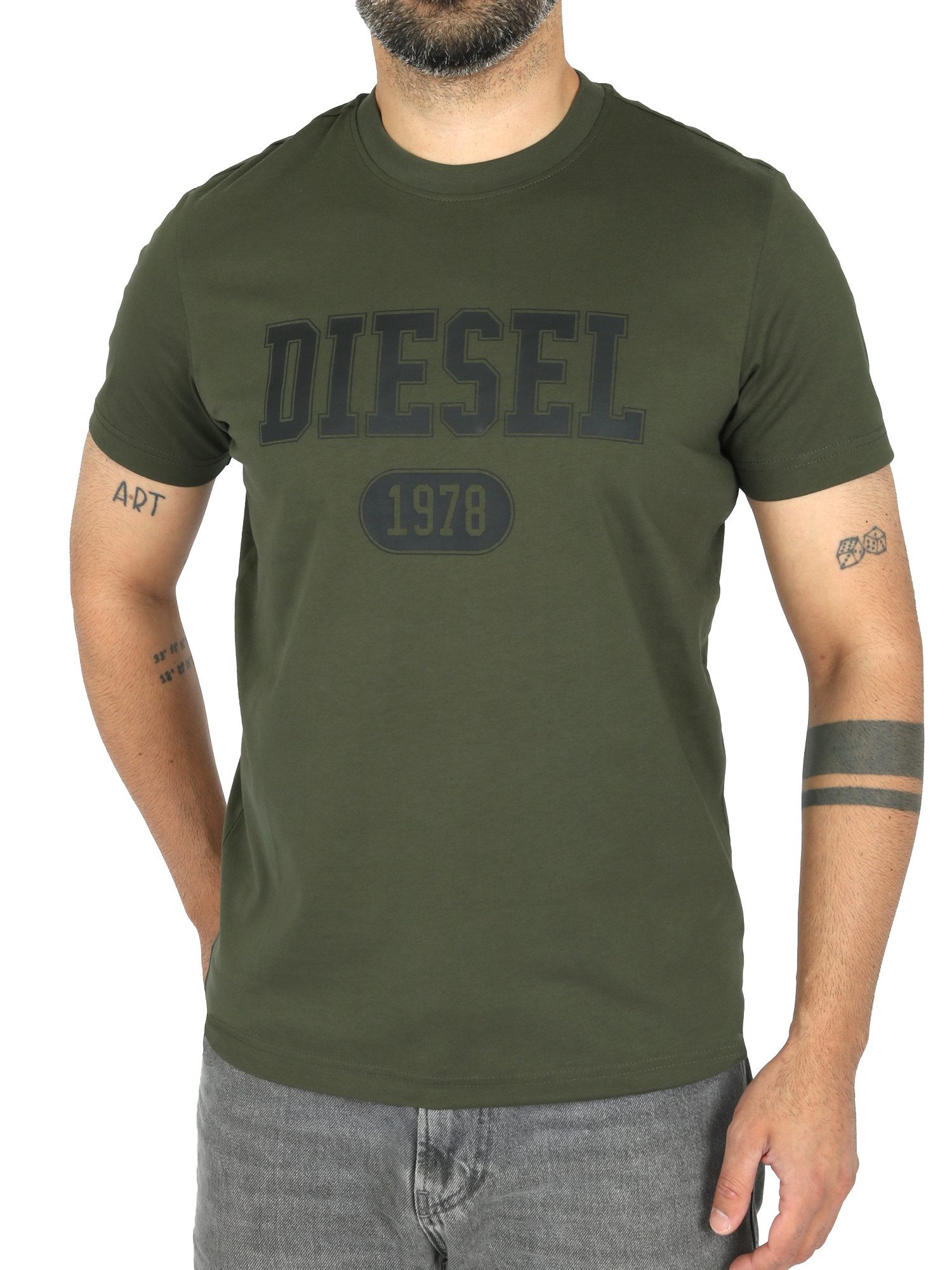 Diesel Rundhalsshirt Slim Fit Logo Shirt günstig online kaufen